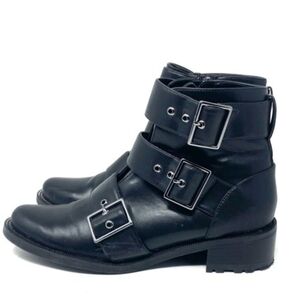 Blondo Camila Leather Waterproof‎ Moto Bootie Black